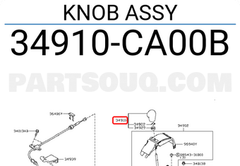 Nissan 34910CA00B KNOB ASSY