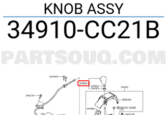 Nissan 34910CC21B KNOB ASSY