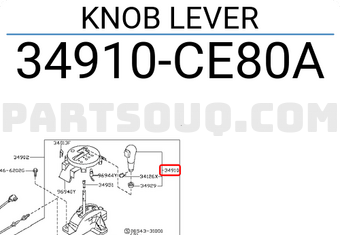 Nissan 34910CE80A KNOB LEVER
