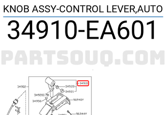 Nissan 34910EA601 KNOB ASSY-CONTROL LEVER,AUTO