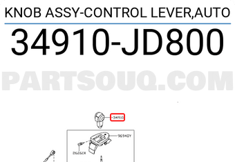 Nissan 34910JD800 KNOB ASSY-CONTROL LEVER,AUTO