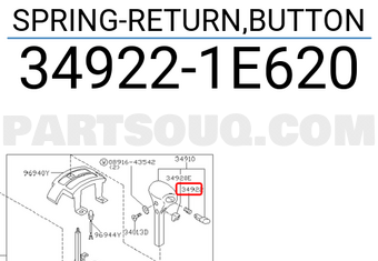 Nissan 349221E620 SPRING-RETURN,BUTTON