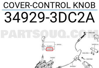Nissan 349293DC2A COVER-CONTROL KNOB