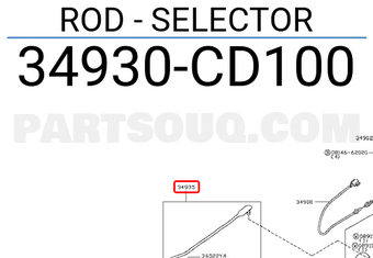 Nissan 34930CD100 ROD - SELECTOR