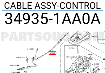 Nissan 349351AA0A CABLE ASSY-CONTROL