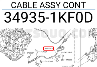 Nissan 349351KF0D CABLE ASSY CONT