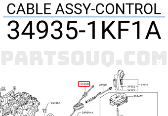 Nissan 349351KF1A CABLE ASSY-CONTROL