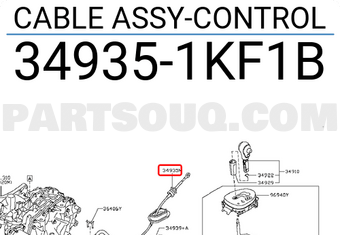 Nissan 349351KF1B CABLE ASSY-CONTROL