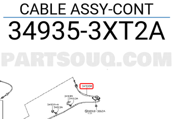 Nissan 349353XT2A CABLE ASSY-CONT