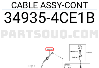 Nissan 349354CE1B CABLE ASSY-CONT