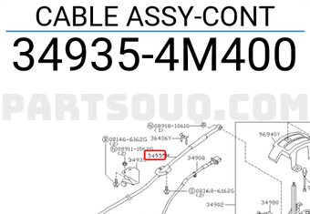 Nissan 349354M400 CABLE ASSY-CONT