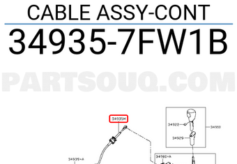 Nissan 349357FW1B CABLE ASSY-CONT