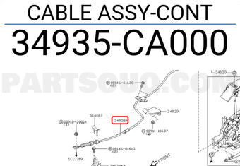 Nissan 34935CA000 CABLE ASSY-CONT