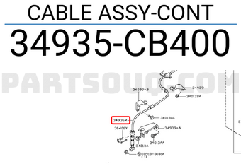 Nissan 34935CB400 CABLE ASSY-CONT