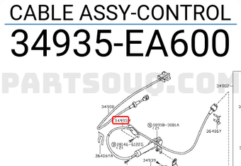 Nissan 34935EA600 CABLE ASSY-CONTROL