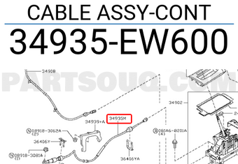 Nissan 34935EW600 CABLE ASSY-CONT
