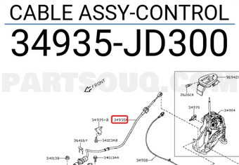 Nissan 34935JD300 CABLE ASSY-CONTROL