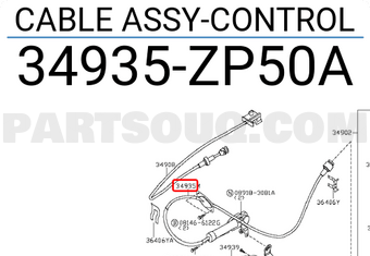 CABLE ASSY-CONTROL 34935ZS02A | Nissan Parts | PartSouq