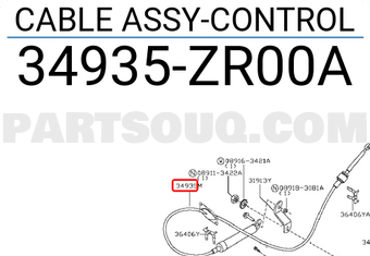 Nissan 34935ZR00A CABLE ASSY-CONTROL