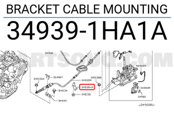 Nissan 349391HA1A BRACKET CABLE MOUNTING