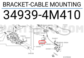Nissan 349394M410 BRACKET-CABLE MOUNTING