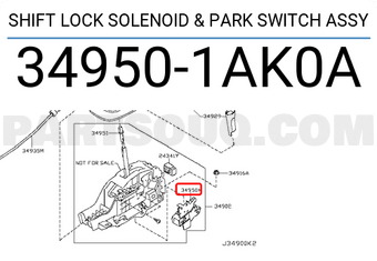 Nissan 349501AK0A SHIFT LOCK SOLENOID & PARK SWITCH ASSY