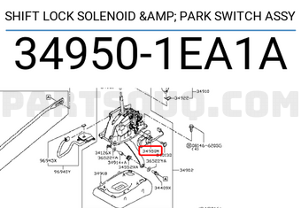 Nissan 349501EA1A SHIFT LOCK SOLENOID & PARK SWITCH ASSY