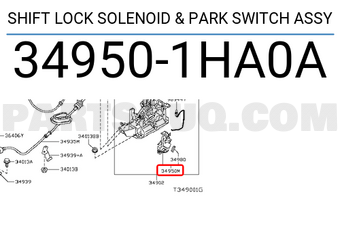 Nissan 349501HA0A SHIFT LOCK SOLENOID & PARK SWITCH ASSY