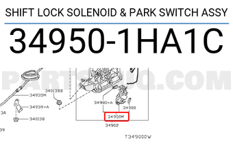 Nissan 349501HA1C SHIFT LOCK SOLENOID & PARK SWITCH ASSY