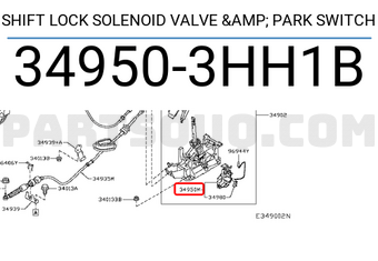 Nissan 349503HH1B SHIFT LOCK SOLENOID VALVE & PARK SWITCH