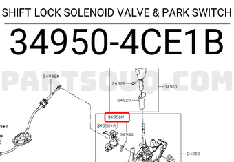 Nissan 349504CE1B SHIFT LOCK SOLENOID VALVE & PARK SWITCH