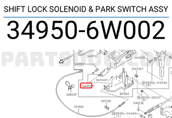 Nissan 349506W002 SHIFT LOCK SOLENOID & PARK SWITCH ASSY