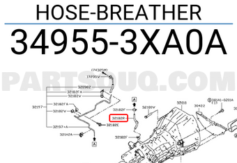 Nissan 349553XA0A HOSE-BREATHER