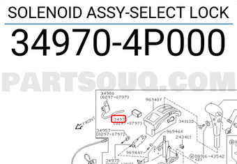 Nissan 349704P000 SOLENOID ASSY-SELECT LOCK