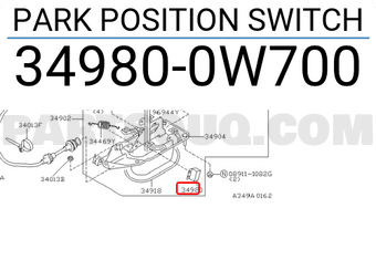 Nissan 349800W700 PARK POSITION SWITCH