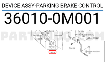 Nissan 360100M001 DEVICE ASSY-PARKING BRAKE CONTROL