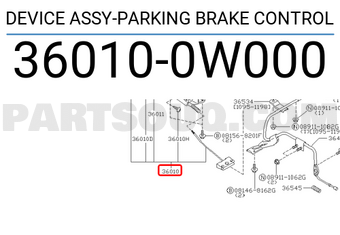 Nissan 360100W000 DEVICE ASSY-PARKING BRAKE CONTROL