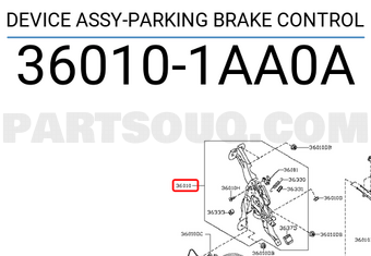 Nissan 360101AA0A DEVICE ASSY-PARKING BRAKE CONTROL