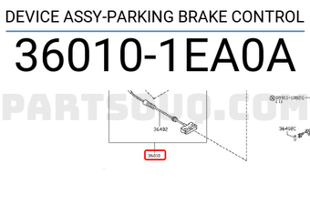 Nissan 360101EA0A DEVICE ASSY-PARKING BRAKE CONTROL