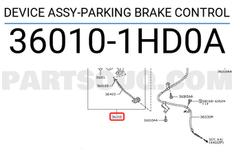 Nissan 360101HD0A DEVICE ASSY-PARKING BRAKE CONTROL