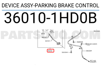 Nissan 360101HD0B DEVICE ASSY-PARKING BRAKE CONTROL