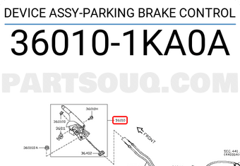 Nissan 360101KA0A DEVICE ASSY-PARKING BRAKE CONTROL