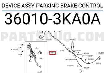 Nissan 360103KA0A DEVICE ASSY-PARKING BRAKE CONTROL