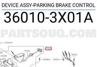 Nissan 360103X01A DEVICE ASSY-PARKING BRAKE CONTROL