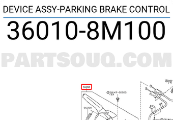 Nissan 360108M100 DEVICE ASSY-PARKING BRAKE CONTROL