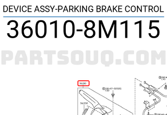 Nissan 360108M115 DEVICE ASSY-PARKING BRAKE CONTROL