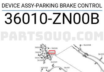 Nissan 36010ZN00B DEVICE ASSY-PARKING BRAKE CONTROL