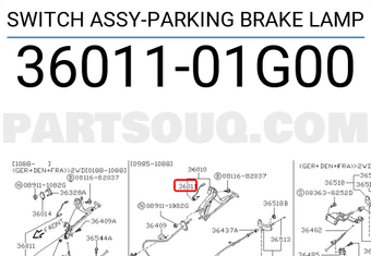 Nissan 3601101G00 SWITCH ASSY-PARKING BRAKE LAMP