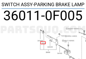 Nissan 360110F005 SWITCH ASSY-PARKING BRAKE LAMP