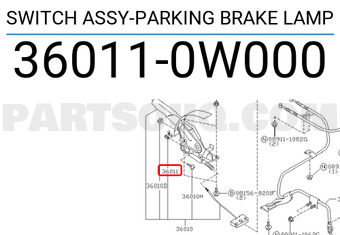 Nissan 360110W000 SWITCH ASSY-PARKING BRAKE LAMP